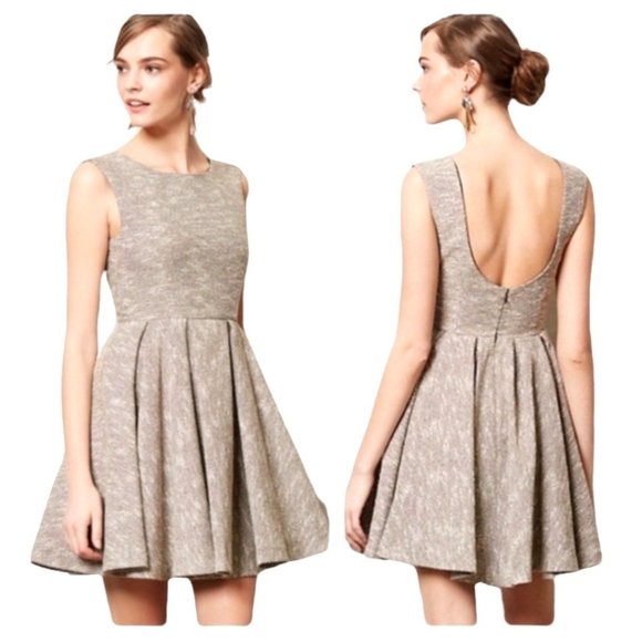 Paper Crown Dresses & Skirts - Paper Crown By Anthropologie Cream Tweed Metallic Thread Fit And Flare Dress M
